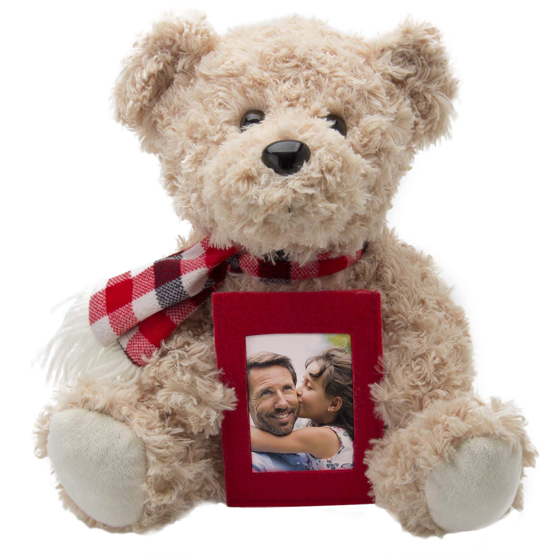 Custom Photo Teddy Bear with Picture Frame - Personalized Plush Gift for Baby Showers, Birthdays & Anniversaries - Perfect Keepsake for Kids & Couples - Great for Nursery Decor, Wedding Favors & Romantic Surprises