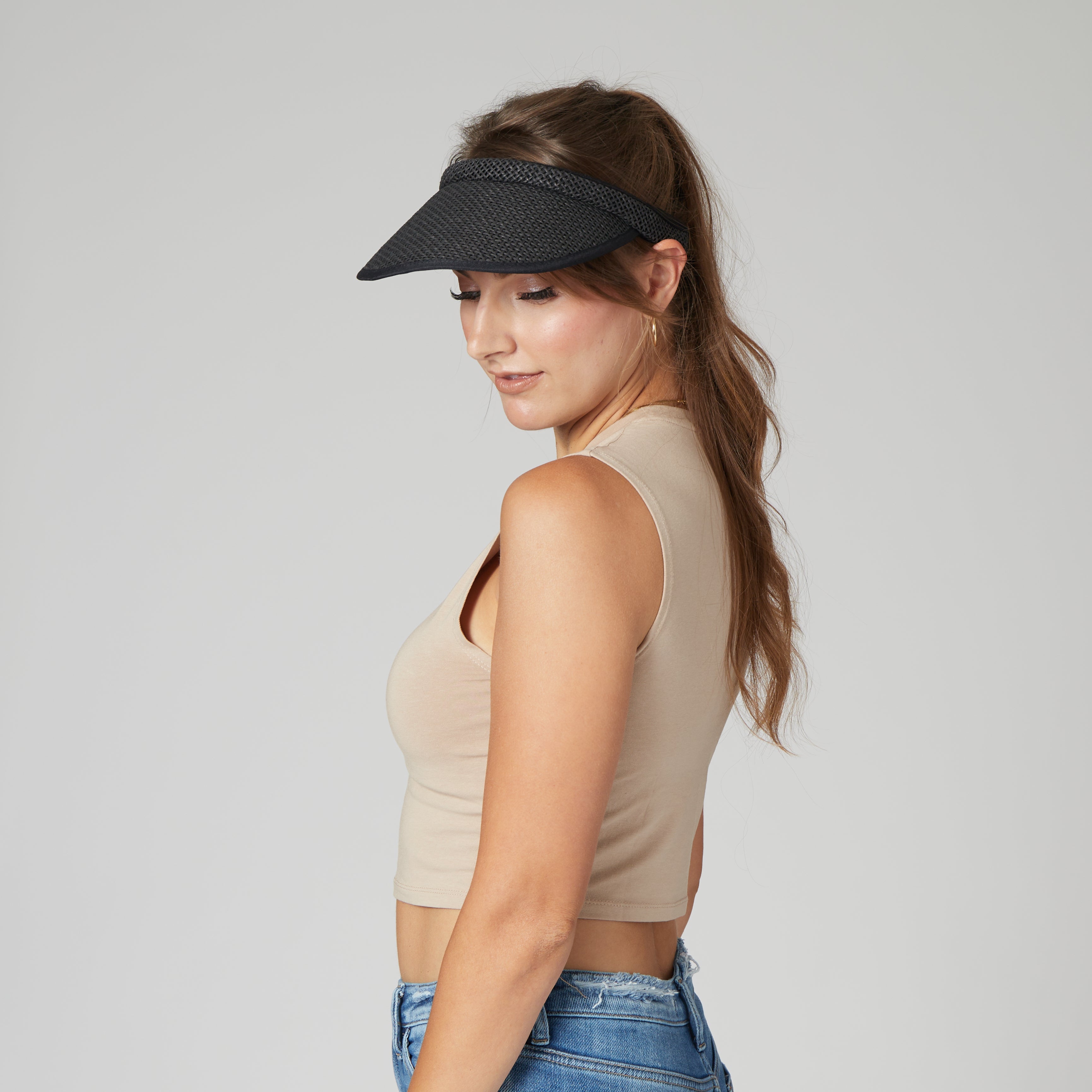 Women's Clip-On Woven Paper Sun Visor Hat - UV Protection & Stylish Summer Accessory for Beach, Golf, and Outdoor Activities