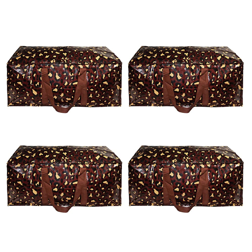 QHSWEET 4-Pack 85L Storage Totes - Heavy Duty Moving Bags for Travel, Camping & Holiday Decor
