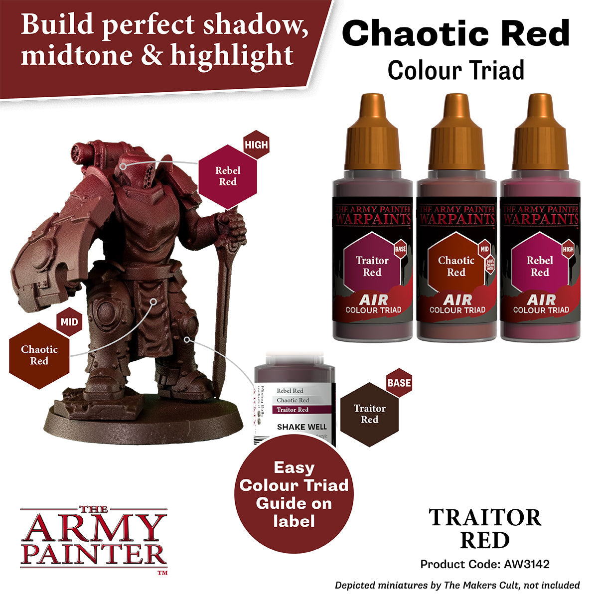 Warpaints Air: Traitor Red - Premium Matte Acrylic Paint for Miniatures & Models - Perfect for Warhammer, D&D, and Tabletop Gaming