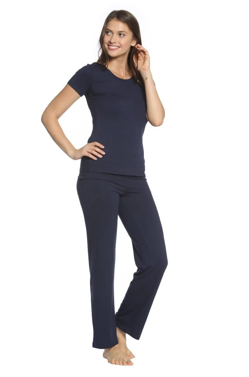 Beyond the Basics Fold Down Lounge Pants for Women - Soft & Comfortable Yoga Pants with Pockets - Perfect for Relaxing at Home, Yoga, and Travel