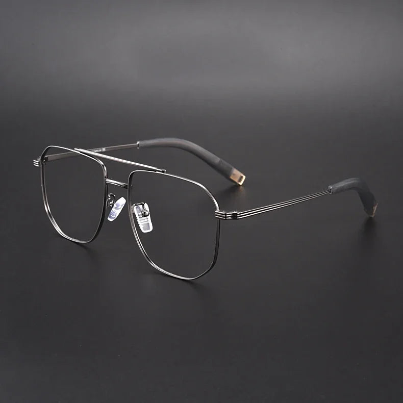 Aror Unisex Full Rim Square Double Bridge Titanium Eyeglasses 40942 - Lightweight Durable Frame for Men & Women - Perfect for Reading, Working & Daily Wear