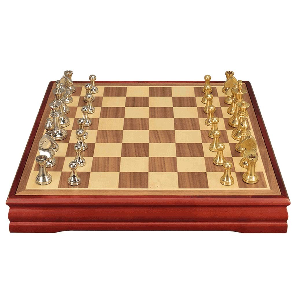 Premium Magnetic Chess Set with Wooden Board & Storage Box - Classic Standard Chess Pieces for Adults & Kids - 14.7