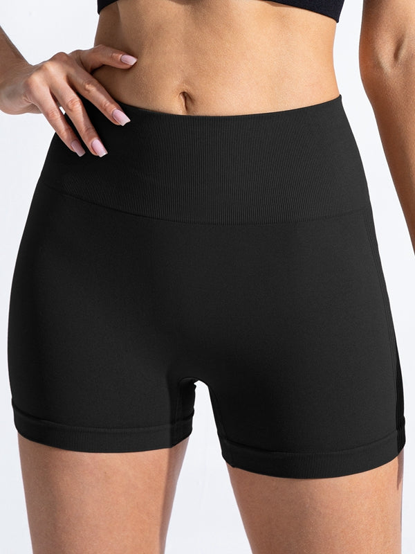 ZASUWA Women's Seamless Deep V Back Scrunch Butt Lifting Shorts - High Waisted Workout Yoga Gym Running Athletic Shorts for Women