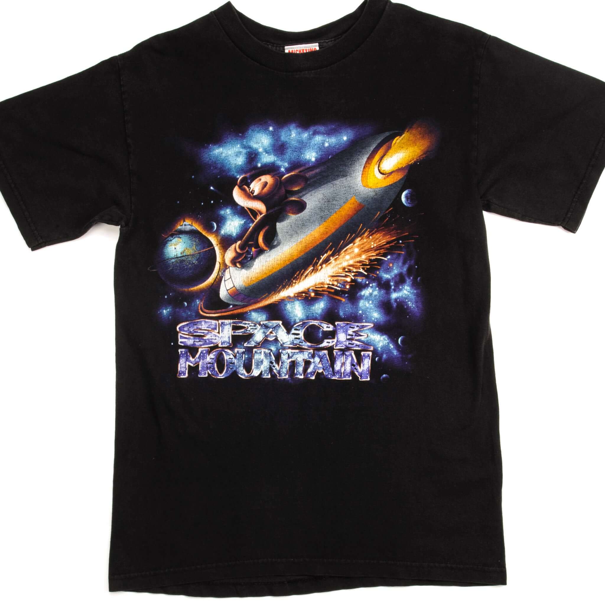 Vintage Disney World Space Mountain T-Shirt - Small Size - 100% Cotton - Made in USA - Retro Theme Park Tee for Disney Fans & Collectors - Perfect for Casual Wear, Theme Park Visits & Gift Giving