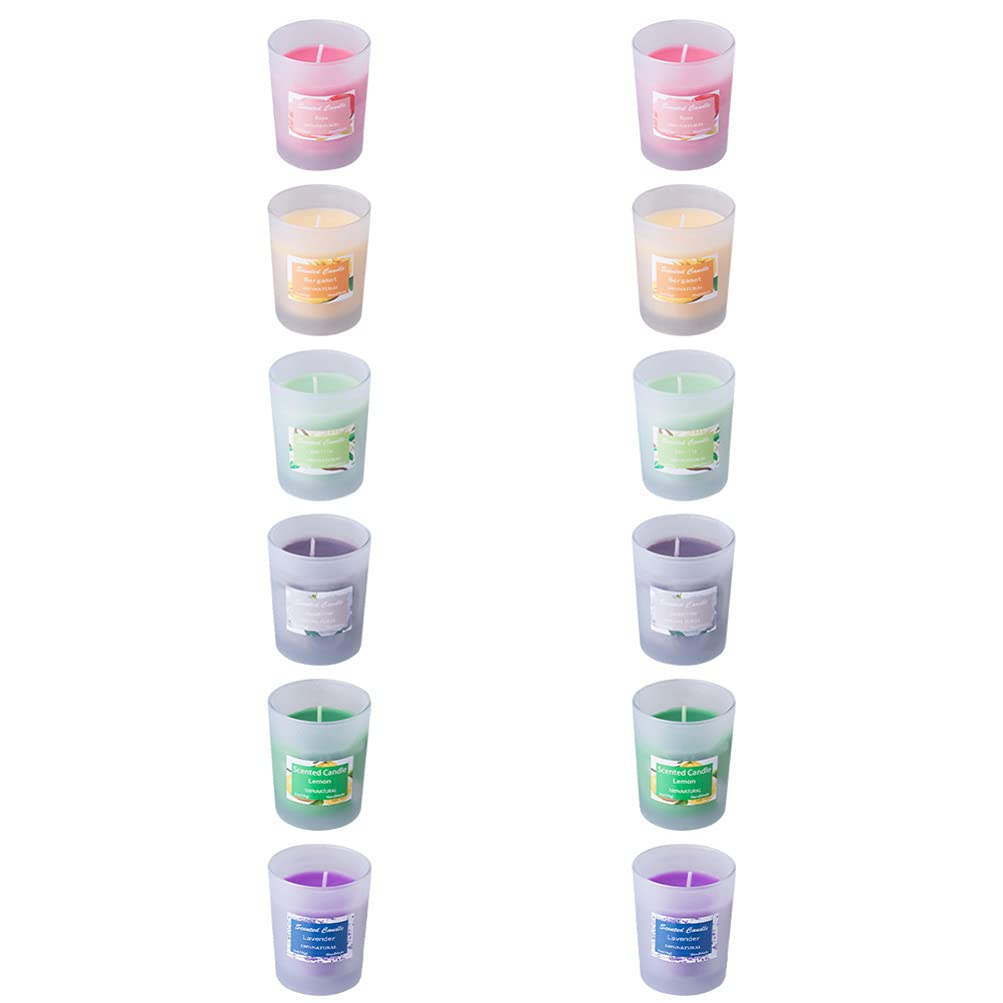 Healifty 12-Piece Aromatherapy Soy Wax Candles Set - Scented Massage Candles for Relaxation, Birthday Gifts, Home Spa (Mixed Colors) - Perfect for Meditation, Romantic Dinners & Stress Relief