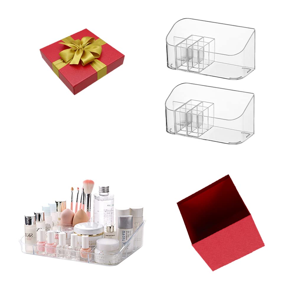 SUNFICON Makeup Organizer Tray - Acrylic Cosmetic Display Case & Storage Holder for Vanity, Bathroom, and Travel Organization