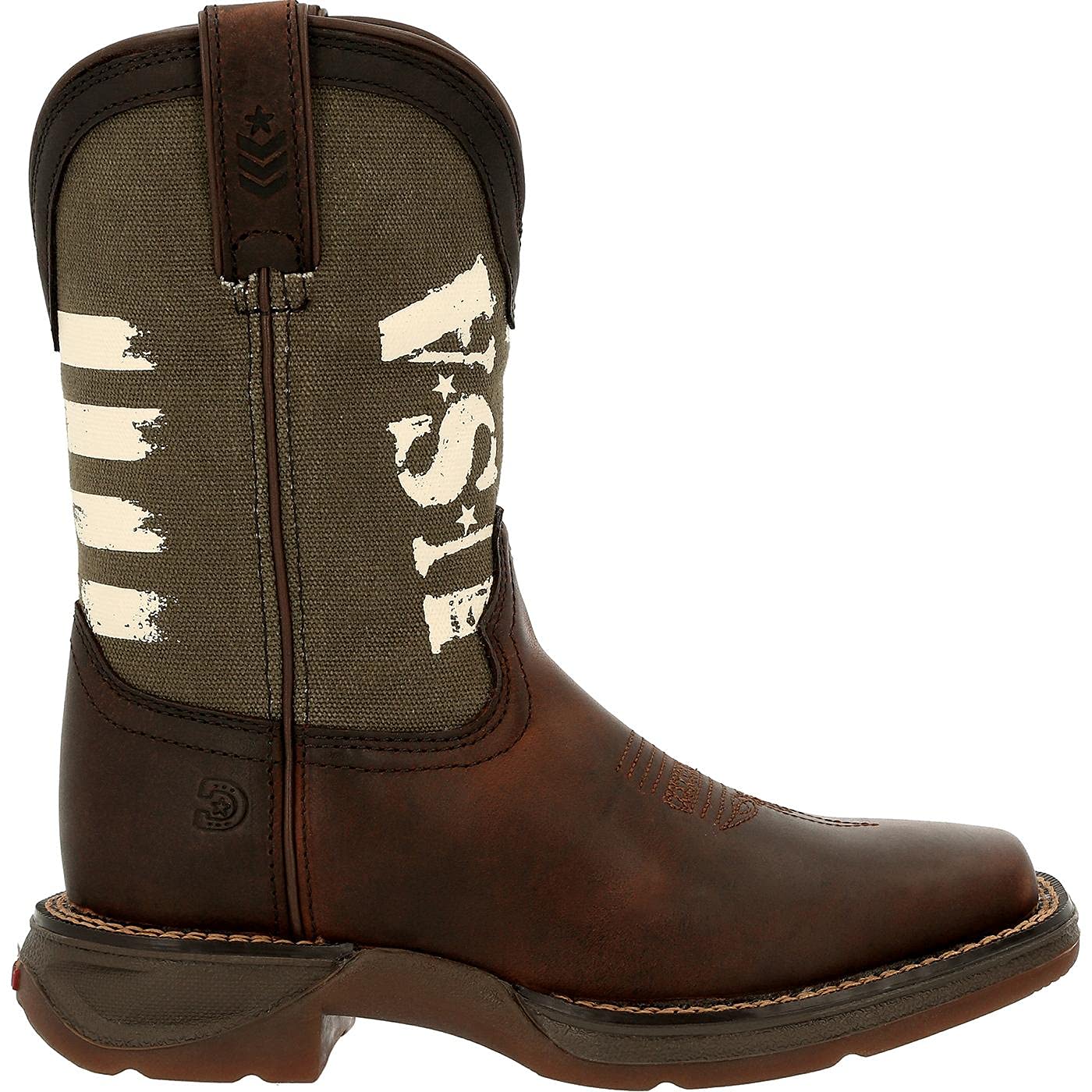 Durango Lil Little Kids' Army Western Boots - Durable Leather Cowboy Boots for Toddlers & Young Boys | Perfect for Rodeo, Ranch, Western Dress Up & Outdoor Play