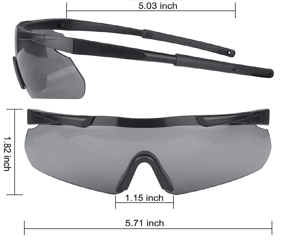 GALAXYLENSE ICE Tactical Combat Glasses for Men - Polarized Shooting & Hunting Glasses with 3 Interchangeable Lenses - UV Protection for Outdoor Sports, Military, and Airsoft Activities