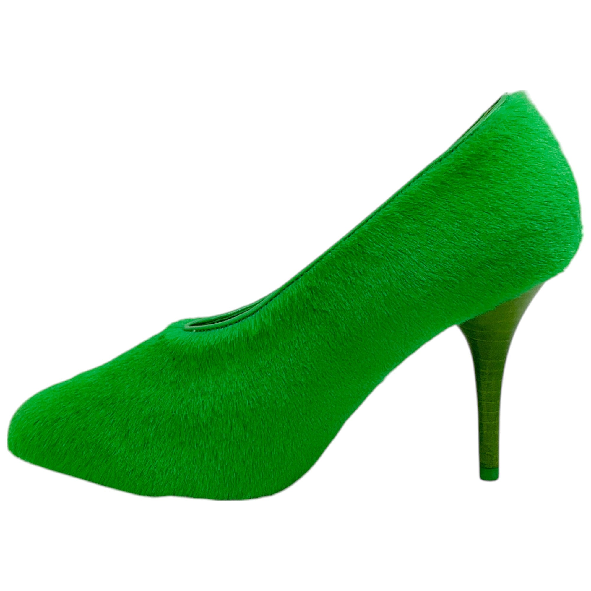 Givenchy Absynthe Green Shearling Show Pumps - Luxury Women's High Heels for Evening Parties & Special Occasions