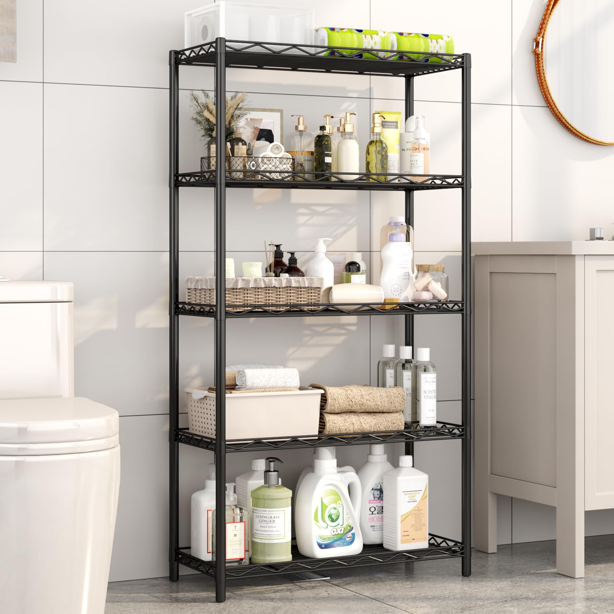 HOMEFORT 5-Tier Heavy Duty Wire Shelving Unit - 29