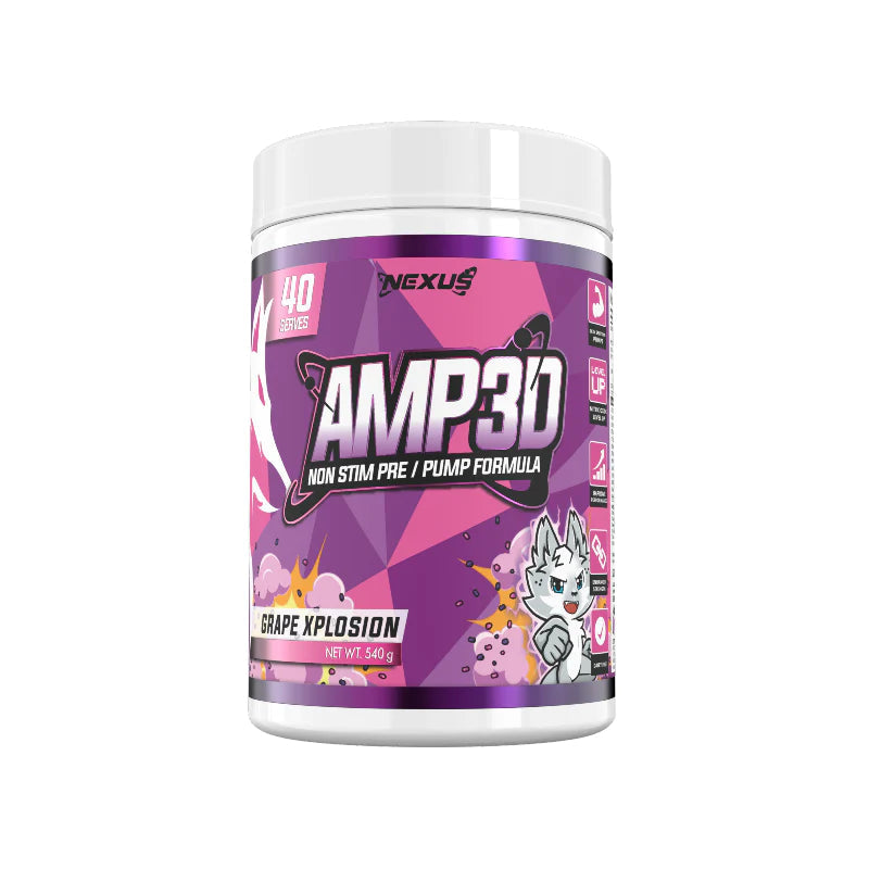 Best Non-Stimulant Pre-Workout Supplement - Amp3D Energy & Focus Booster for Gym, Running & Fitness Training