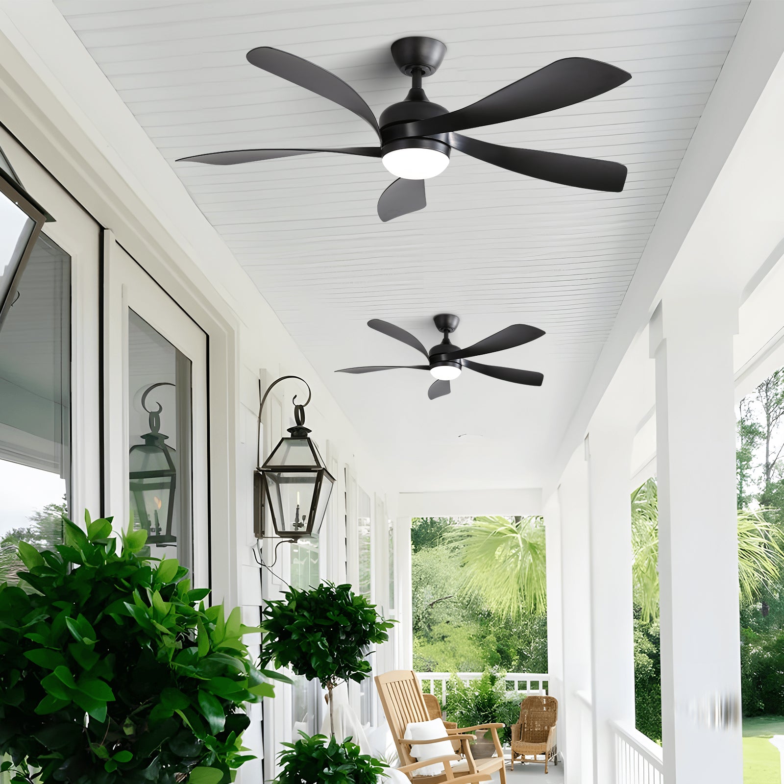 52 Inch Modern Ceiling Fan with Remote Control - 3 Color Dimmable LED Light, 5 ABS Blades, Reversible DC Motor - Perfect for Living Room, Bedroom, and Office Spaces