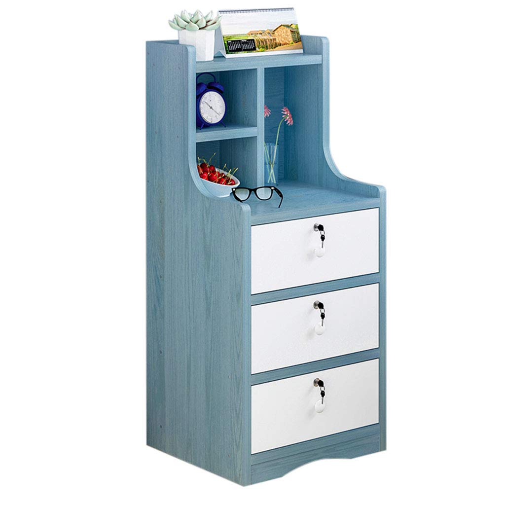 Lockable Multi-Grid Storage Desk with Arched Base - Small Corner Table for Bedroom, Office & Study Organization | Compact Space-Saving Solution for Home & Dorm