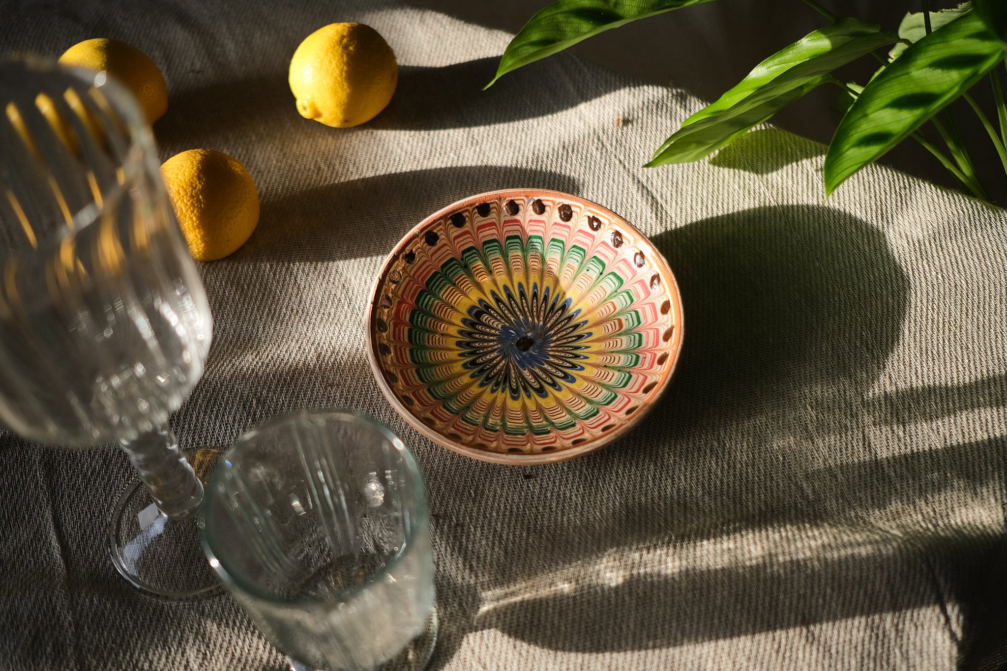 Handmade Ceramic Dipping Bowl - Peach & Green - Perfect for Sauces, Dips & Condiments - Ideal for Parties, Entertaining & Everyday Dining