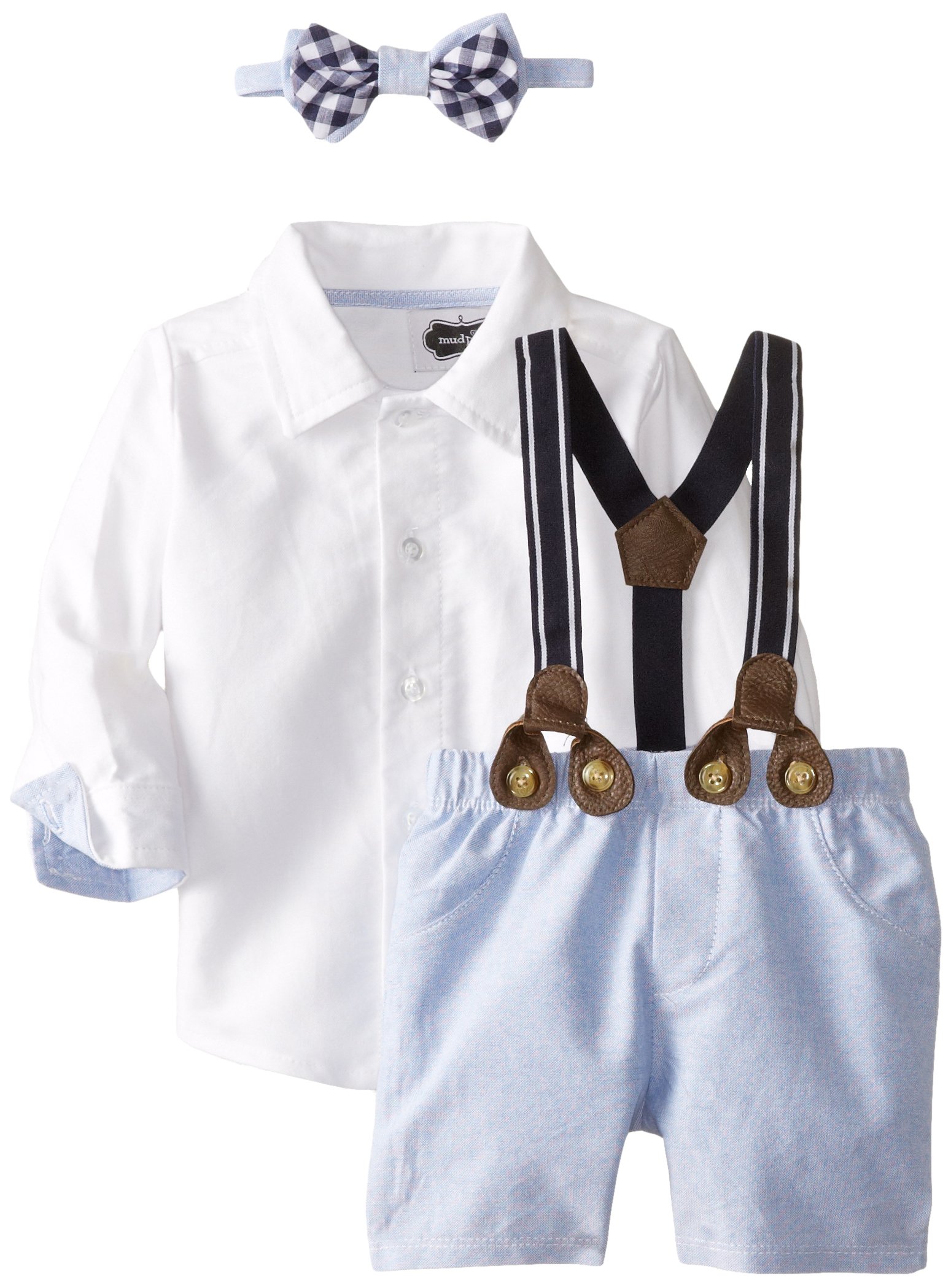 Mud Pie Baby Boys' Suspenders and Shorts Set - Cute Outfit for Toddler Boys - Perfect for Photoshoots, Parties & Everyday Play