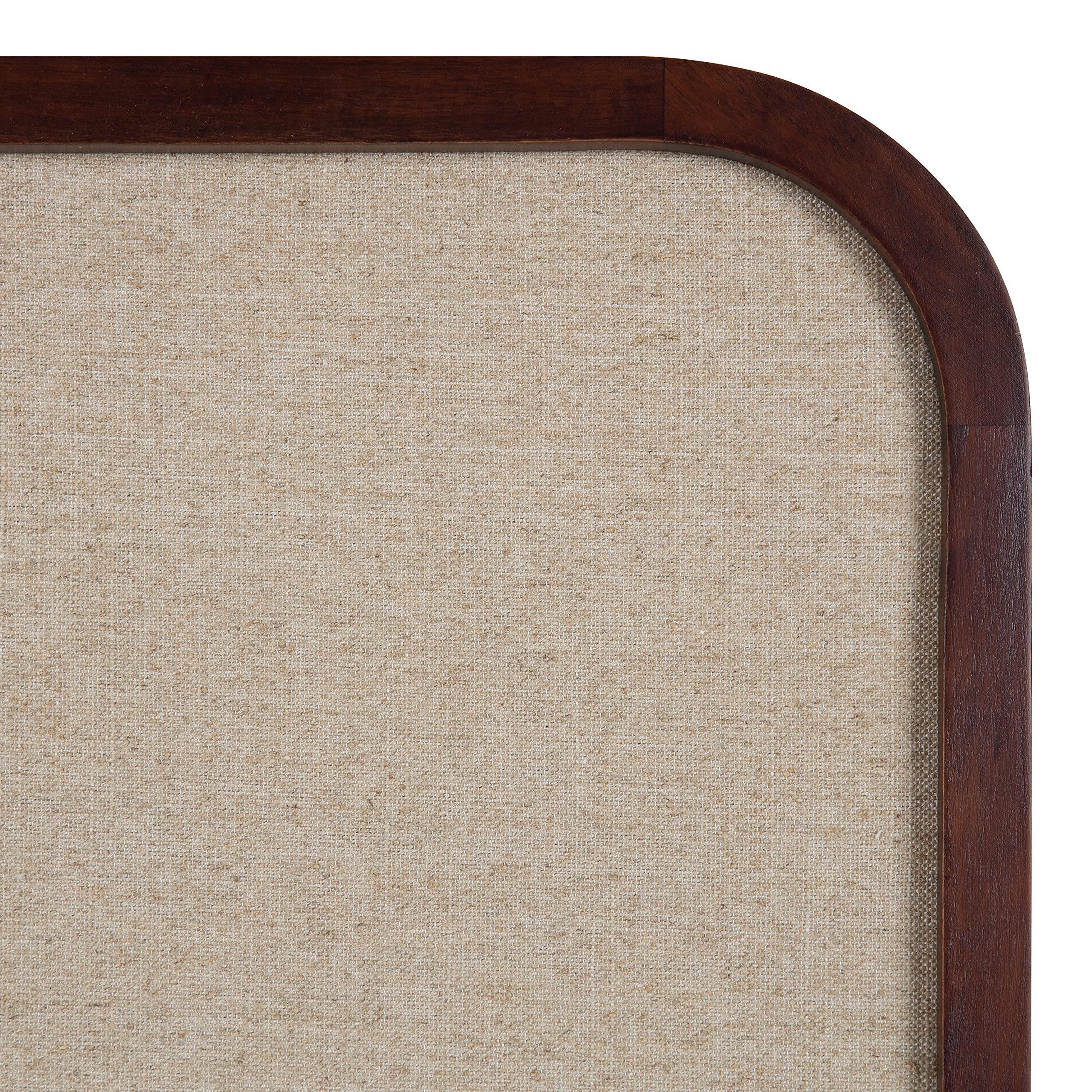 Kate and Laurel Hutton Transitional Pinboard - 20 x 30 Walnut Brown Fabric Bulletin Board with Radius Rectangle Frame | Wall Organizer for Home Office, Dorm Room & Classroom Decor