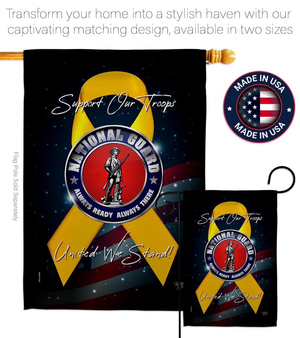 Double-Sided USA Made Armed Forces ANG House Flag Set - National Guard Military Veteran Garden Yard Decoration Banner | Perfect for Patriotic Home Display, Memorial Day & Veterans Day Gifts