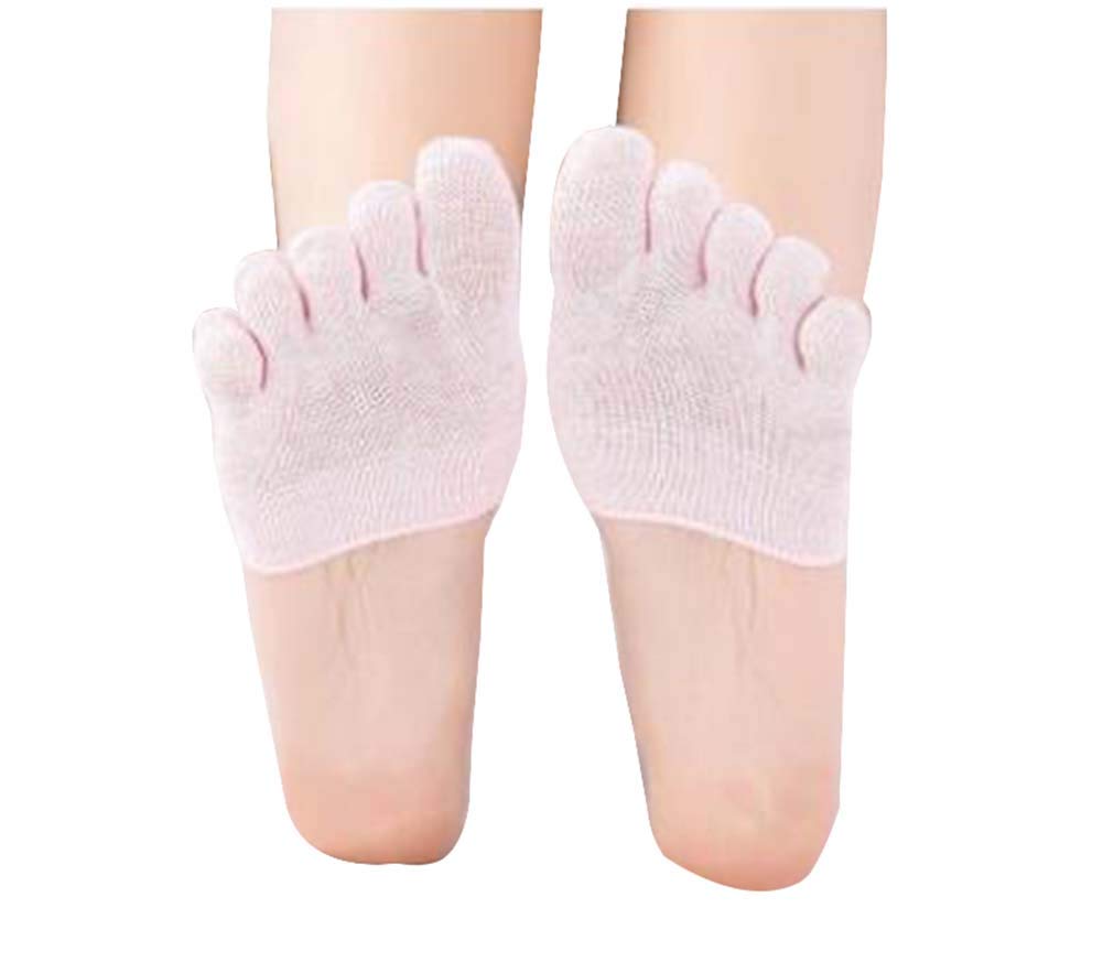 Black Temptation 5 Pairs Women's Toe Socks - Invisible Low Cut Finger Socks for Yoga, Running & Casual Wear (Pink)