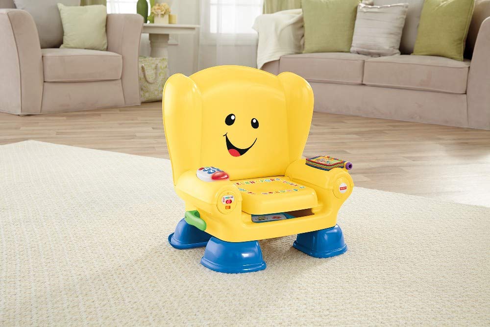 Fisher-Price Laugh & Learn Smart Stages Chair - Interactive Musical Learning Toy for Toddlers, Yellow (UK-English Version, GXC32) - Perfect for Early Childhood Development & Playroom Fun