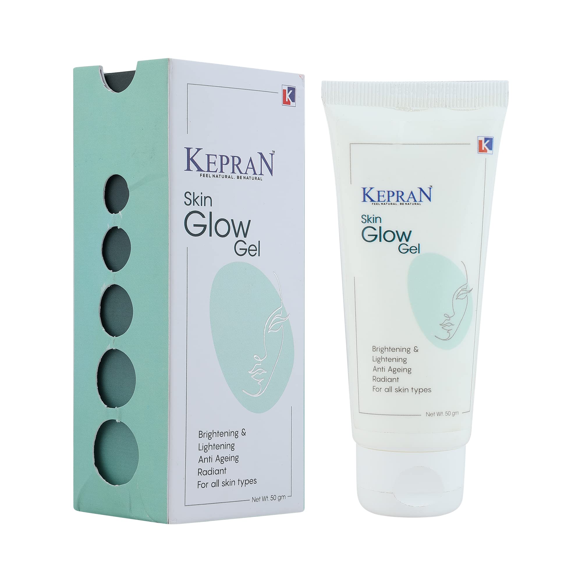 Kepran Skin Glow Gel - Daily Face Moisturizer for Oily & Acne-Prone Skin | Brightening & Whitening Gel (50g) | Perfect for Morning/Night Skincare Routine & Makeup Prep
