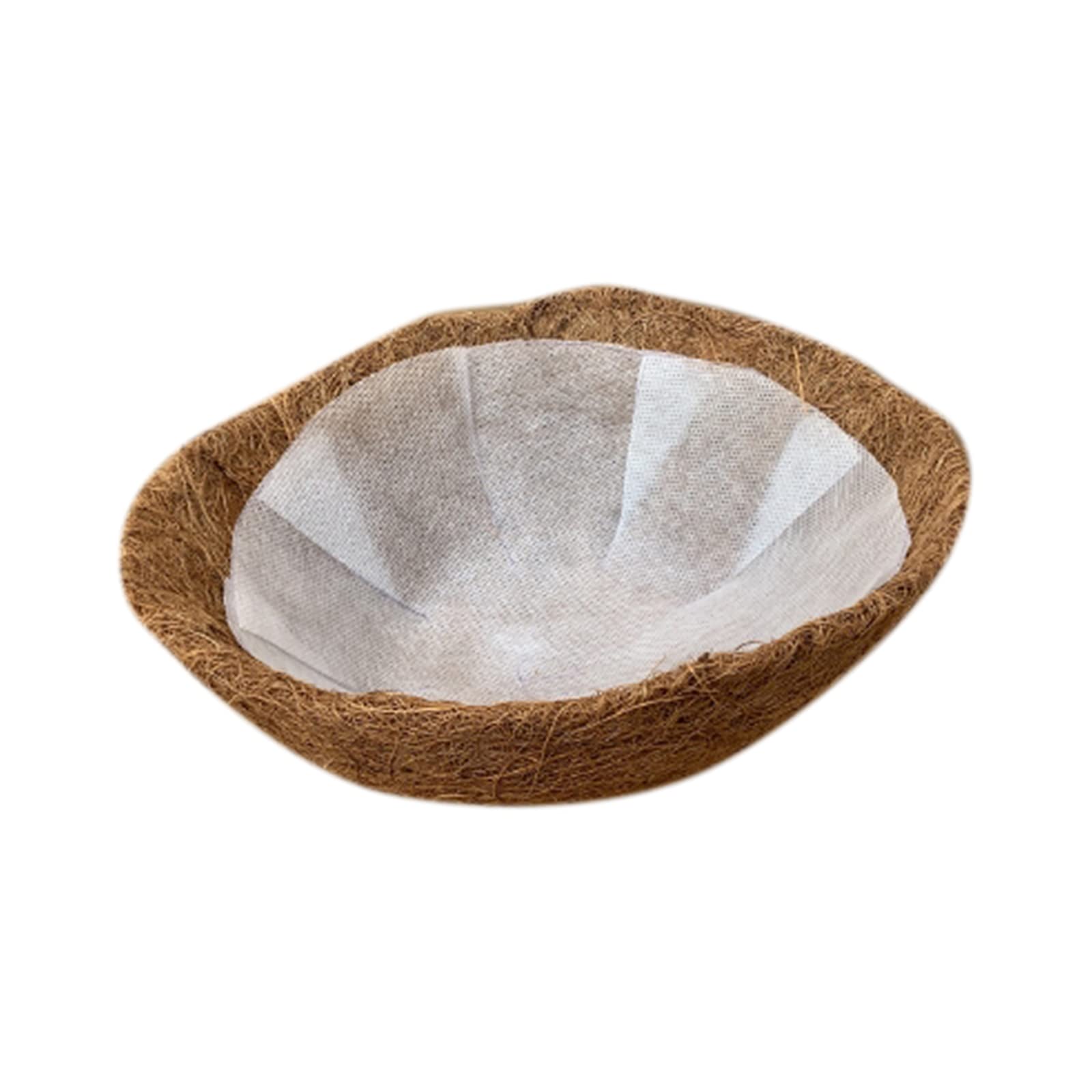 FAKEME Half Round Coconut Fiber Liner - 35cm Wall Hanging Basket Coco Liner, Planter Flower Pot Replacement - Natural Eco-Friendly Plant Basket Liner for Indoor/Outdoor Gardening