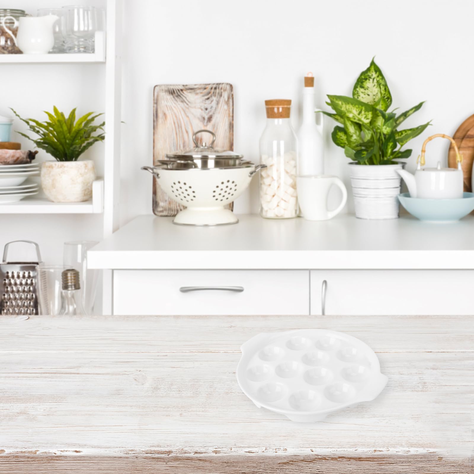 DOITOOL White Ceramic 12-Compartment Escargot Baking Dish - Mushroom Snail Plate for Cooking, BBQ, Restaurants & Hotels | Perfect for French Cuisine, Appetizer Serving & Party Entertaining