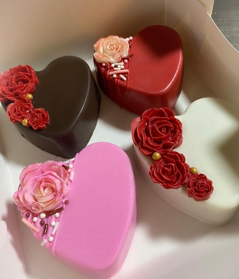 Non-Stick BPA-Free Silicone Rose Mold Set for Baking, Candy, Jelly Pudding, Chocolate & Ice Cubes - 2pcs Wedding Party Decoration & Dessert Making Kit