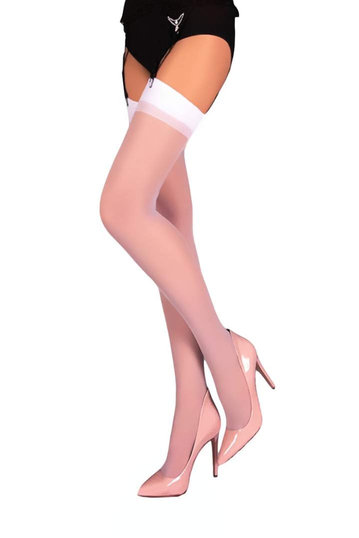 Mila Marutti Women's Sheer Thigh High Stockings for Garter Belts | Sexy Lingerie Tights - Made in EU | Perfect for Date Night, Bridal Wear & Boudoir Photography