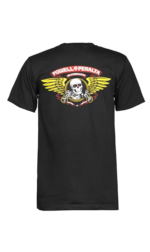 Powell Peralta Winged Ripper Men's Graphic T-Shirt - Black Cotton Tee for Skateboarding & Streetwear Fashion