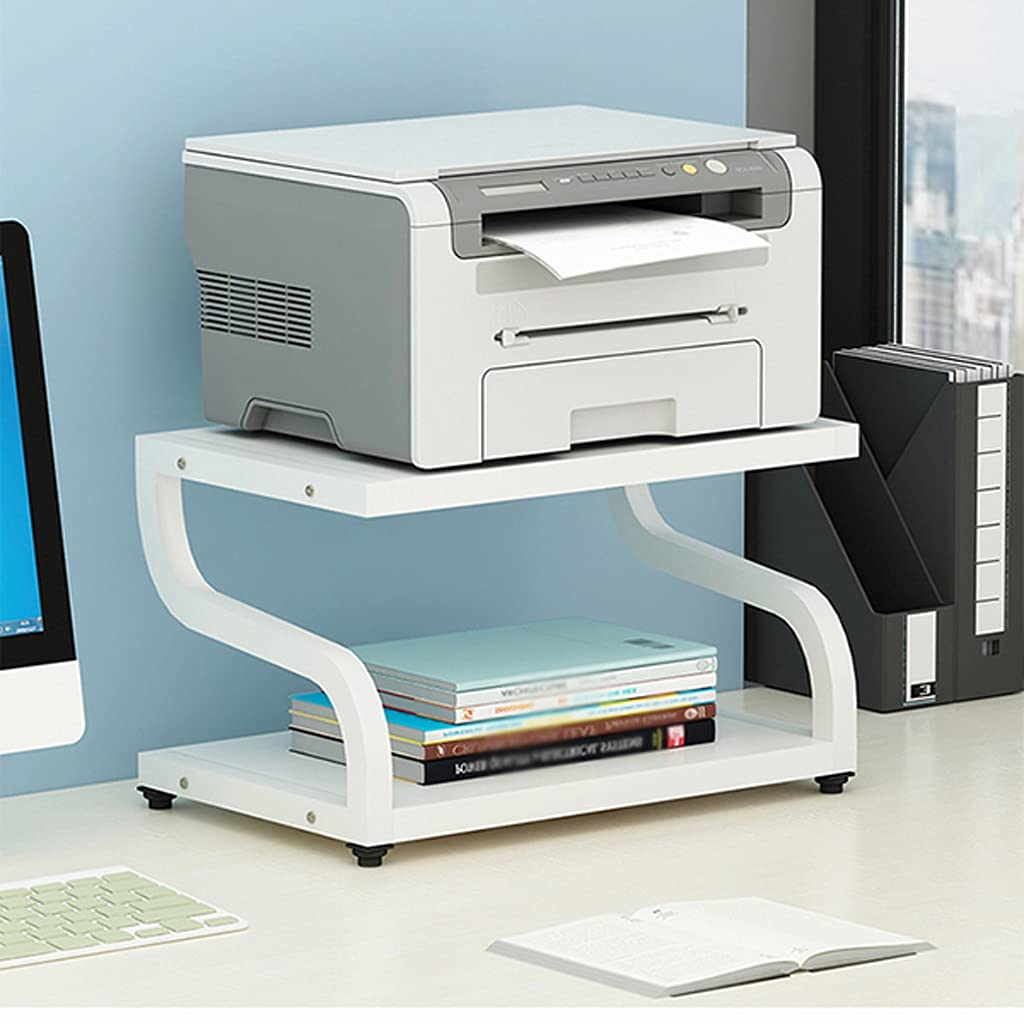 Desktop Printer Stand with Storage Shelf - Organize Printers, Fax Machines & Scanners | Compact Home & Office Workspace Solution | Perfect for Small Spaces & Clutter-Free Desks
