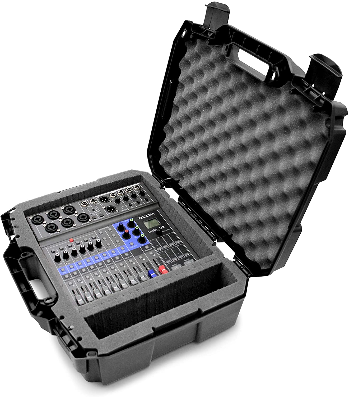 CASEMATIX Studio Travel Case for Zoom LiveTrak L8 Digital Mixer Recorder - Protective Storage Case with Custom Fit for L8 Mixer and Accessories - Perfect for Music Studio, Live Performances, and Traveling Musicians