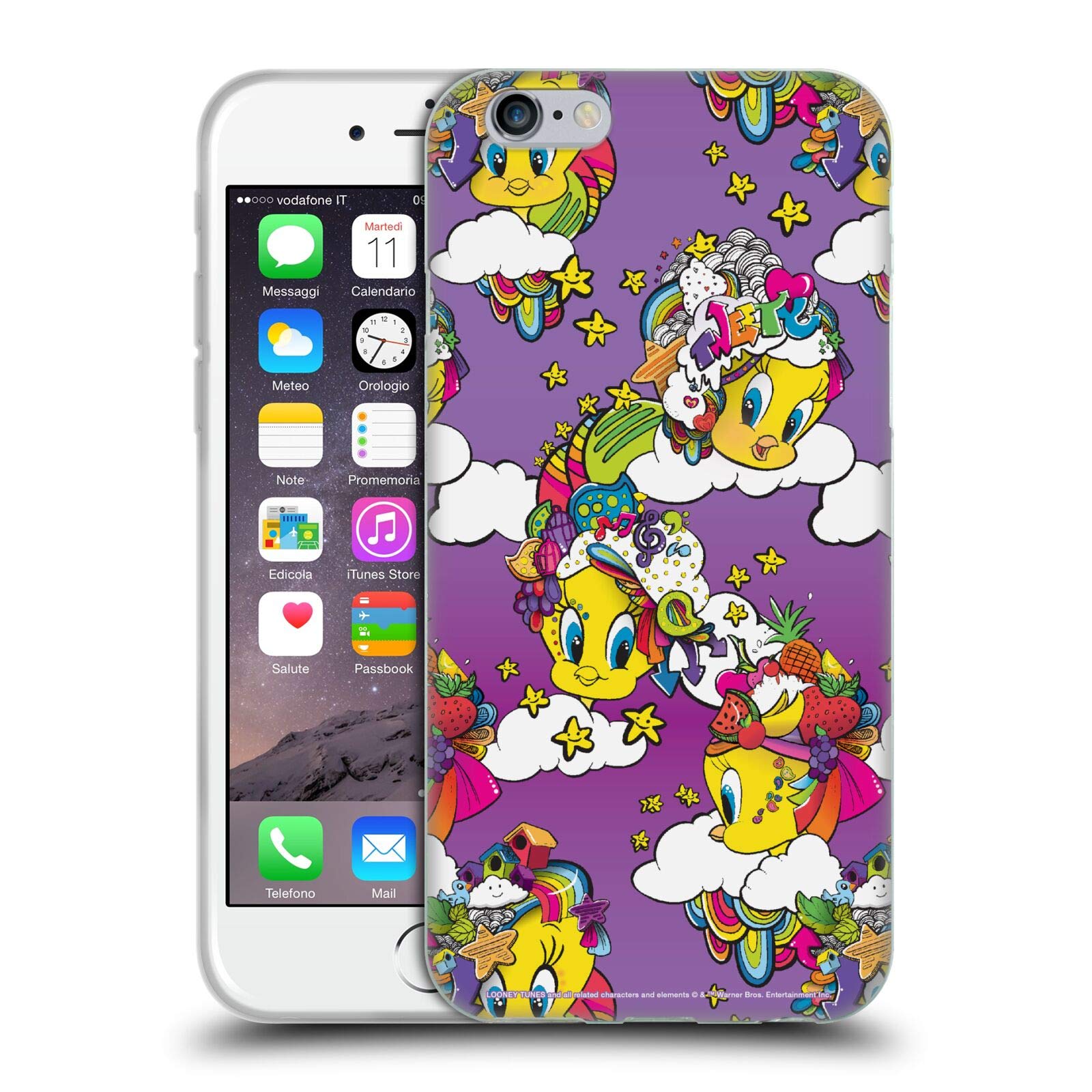 Head Case Designs Looney Tunes Tweety Purple Soft Gel Phone Case for iPhone 6/6s - Officially Licensed, Durable Protection for Everyday Use