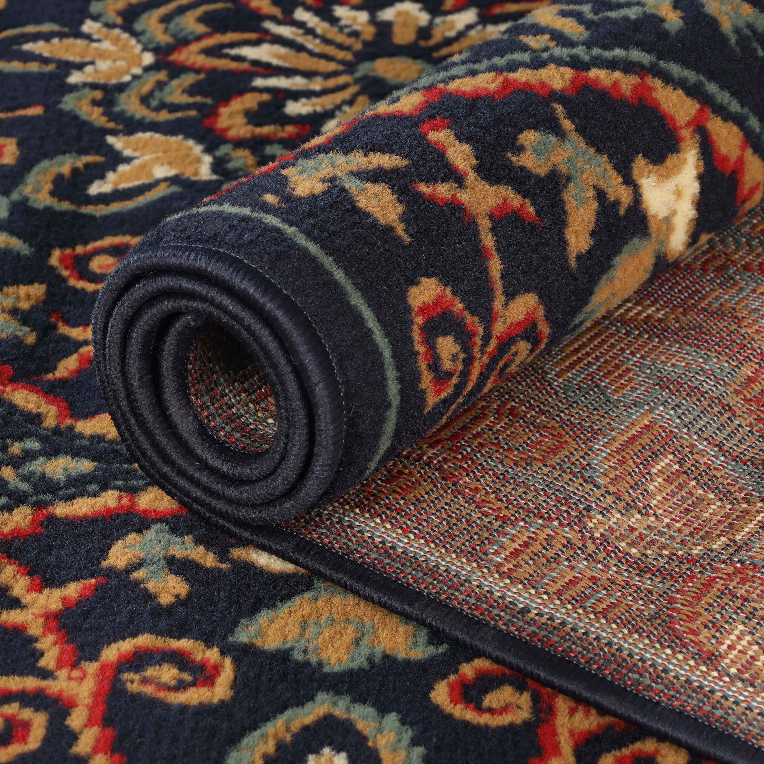 Elegant Medallion Traditional Indoor Area Rug - Non-Slip Persian Style Carpet for Living Room, Bedroom, Dining Room Decor