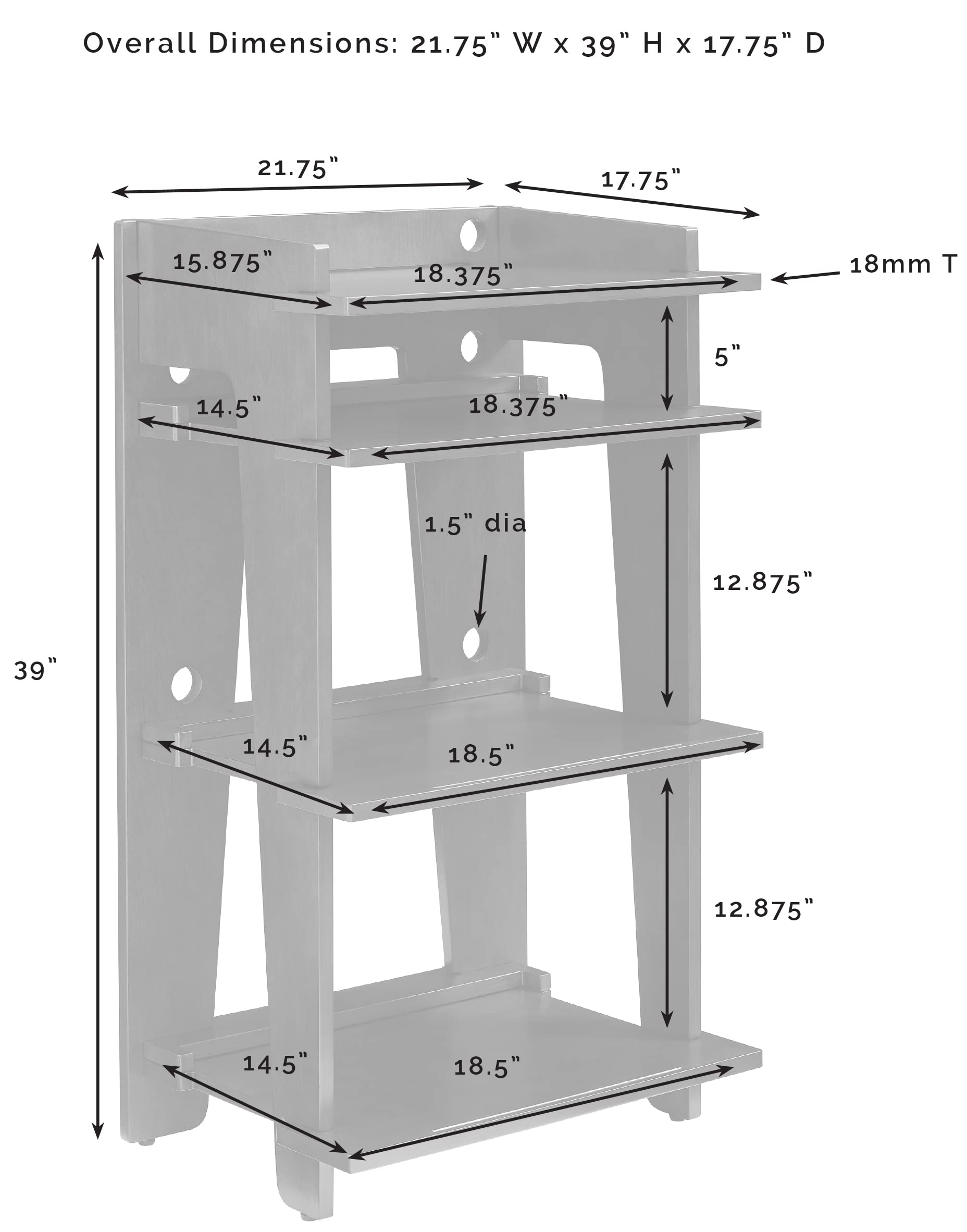 Crosley Furniture Soho Record Player Stand - Modern Vinyl Storage Media Console with Adjustable Shelves, Home Entertainment Organizer in Gray - Perfect for Living Room, Bedroom & Home Theater Setup
