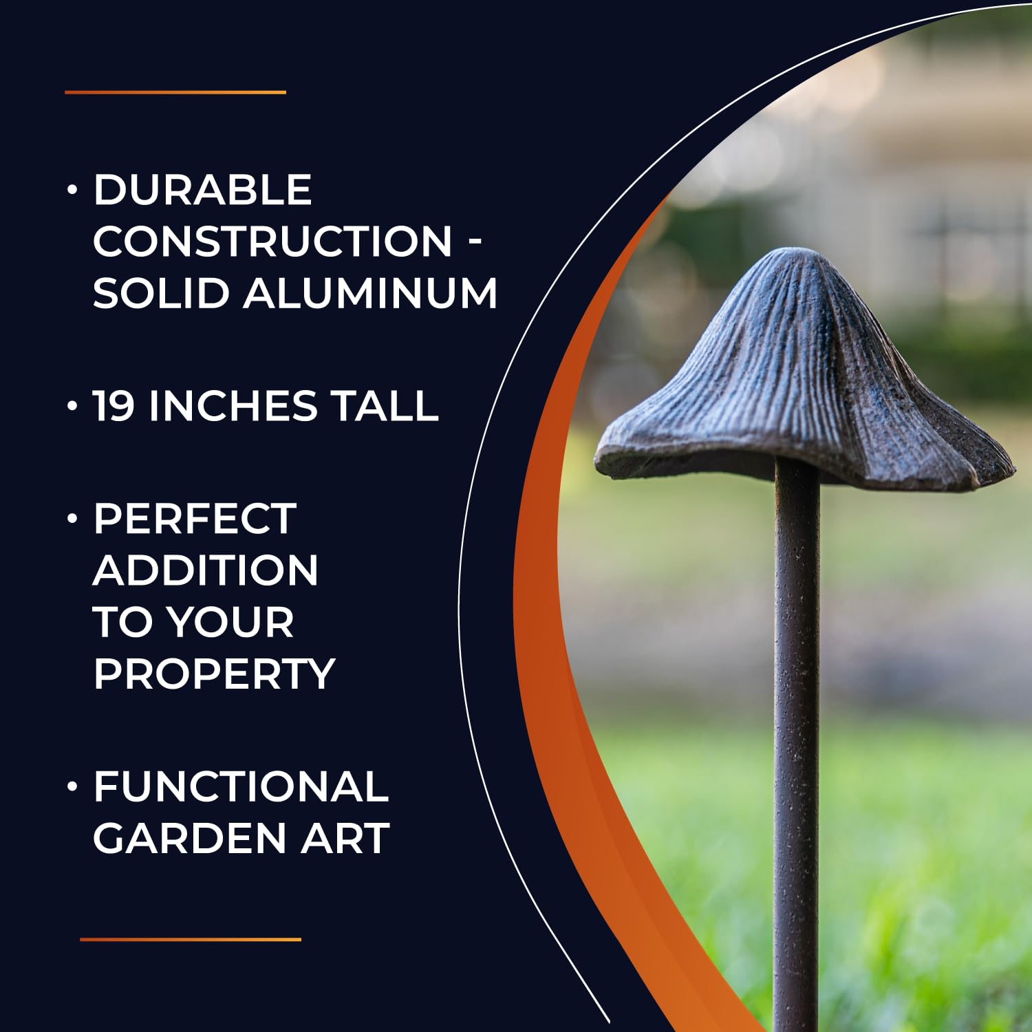 5-Pack Heavy Duty Solid Aluminum Garden Hose Guides - 19 Inch Tall Decorative Hose Stakes for Flower Beds, Plants & Landscaping - Perfect Yard Accessory to Protect Your Garden & Organize Hoses