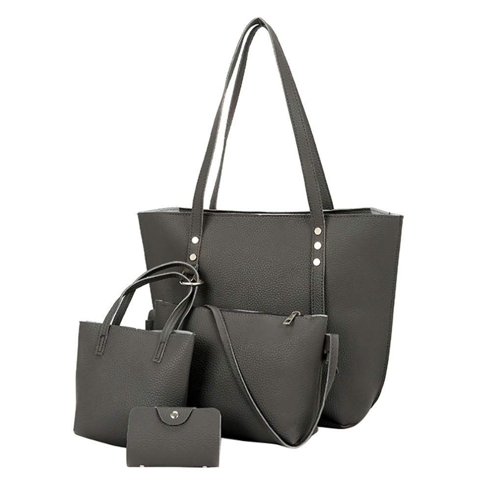 Stylish Women's Leather Tote Bag Set with Crossbody Purse, Wallet & Card Holder - 4 Piece Fashionable Shoulder Bag Collection for Work, Travel & Daily Use