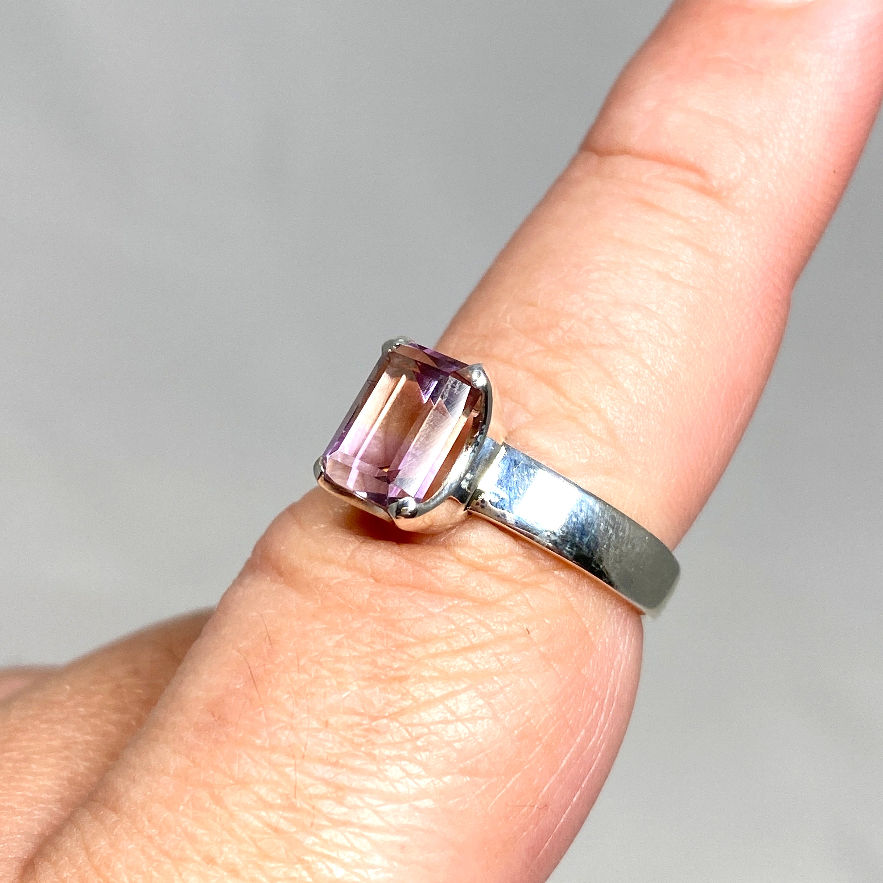 Stunning Ametrine Emerald Cut Faceted Ring PRGJ489 - Elegant Jewelry for Weddings, Anniversaries & Special Occasions