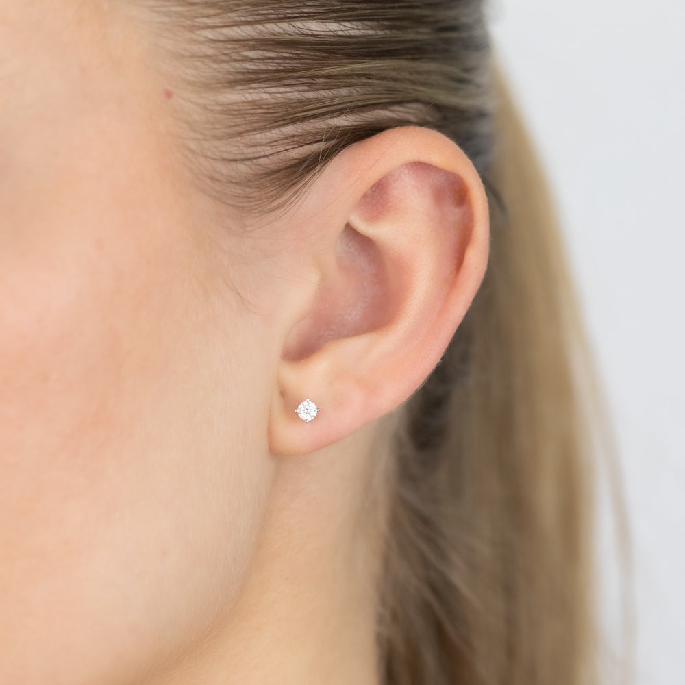 0.45 Carat Diamond Stud Earrings in 14K Gold Plated Sterling Silver - Elegant Jewelry for Women, Perfect Gift for Anniversary, Birthday & Special Occasions