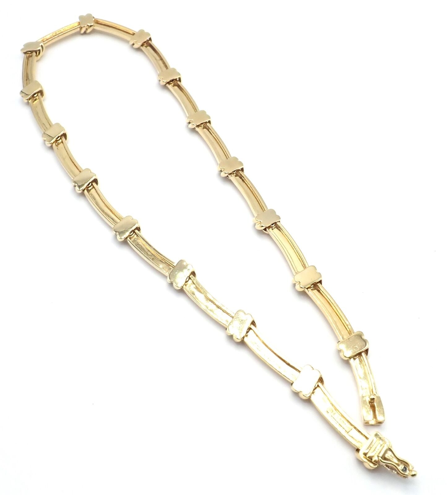 Authentic Vintage Tiffany & Co 18k Yellow Gold Knot Link Necklace - Elegant Jewelry for Women, Perfect Gift for Anniversary, Valentine's Day & Special Occasions