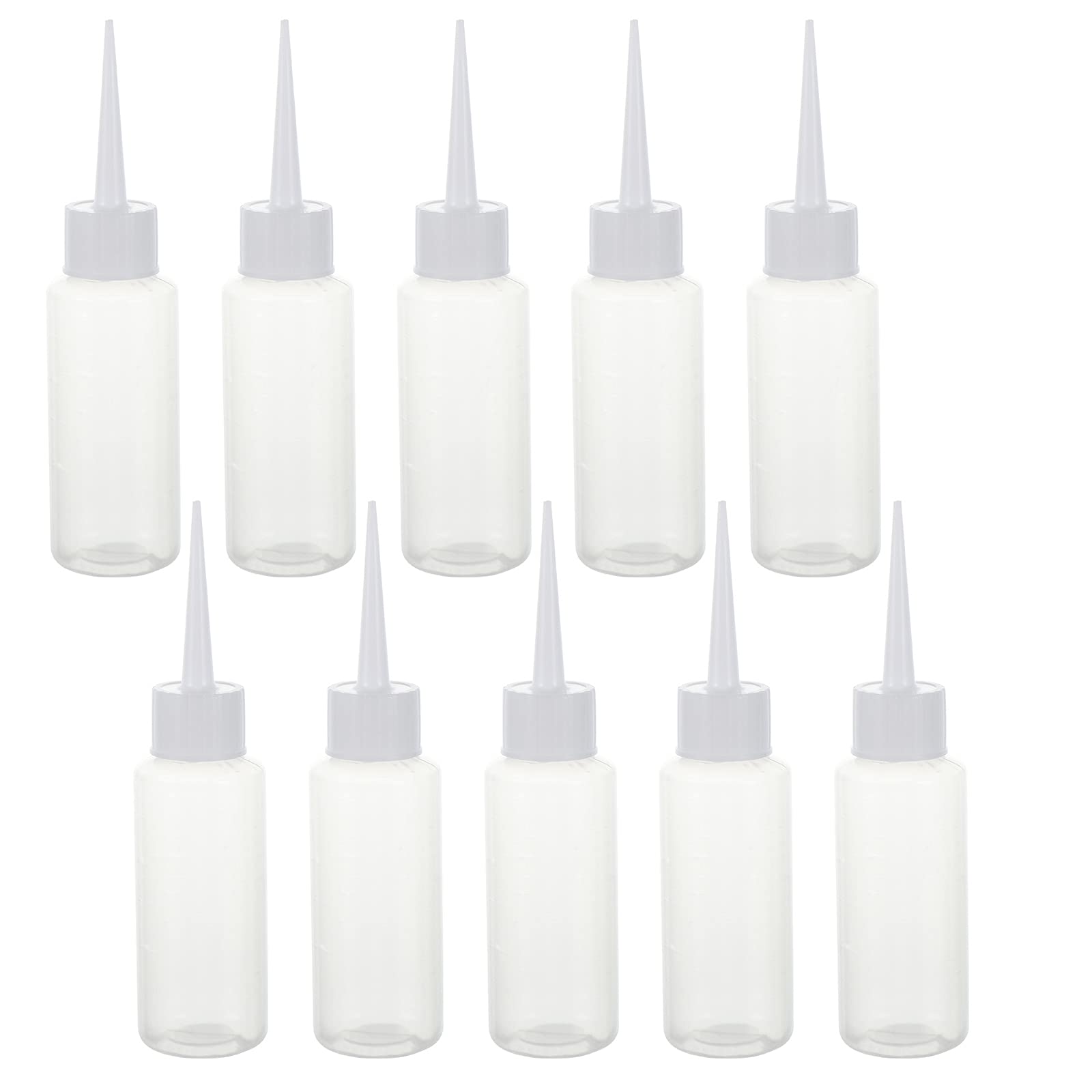 10Pcs 50ml Squeeze Bottles for Machine Oil Dispensing - Durable PE Plastic Bottles with Precision Nozzle (White) - Perfect for Lubrication, Cosmetics & DIY Projects
