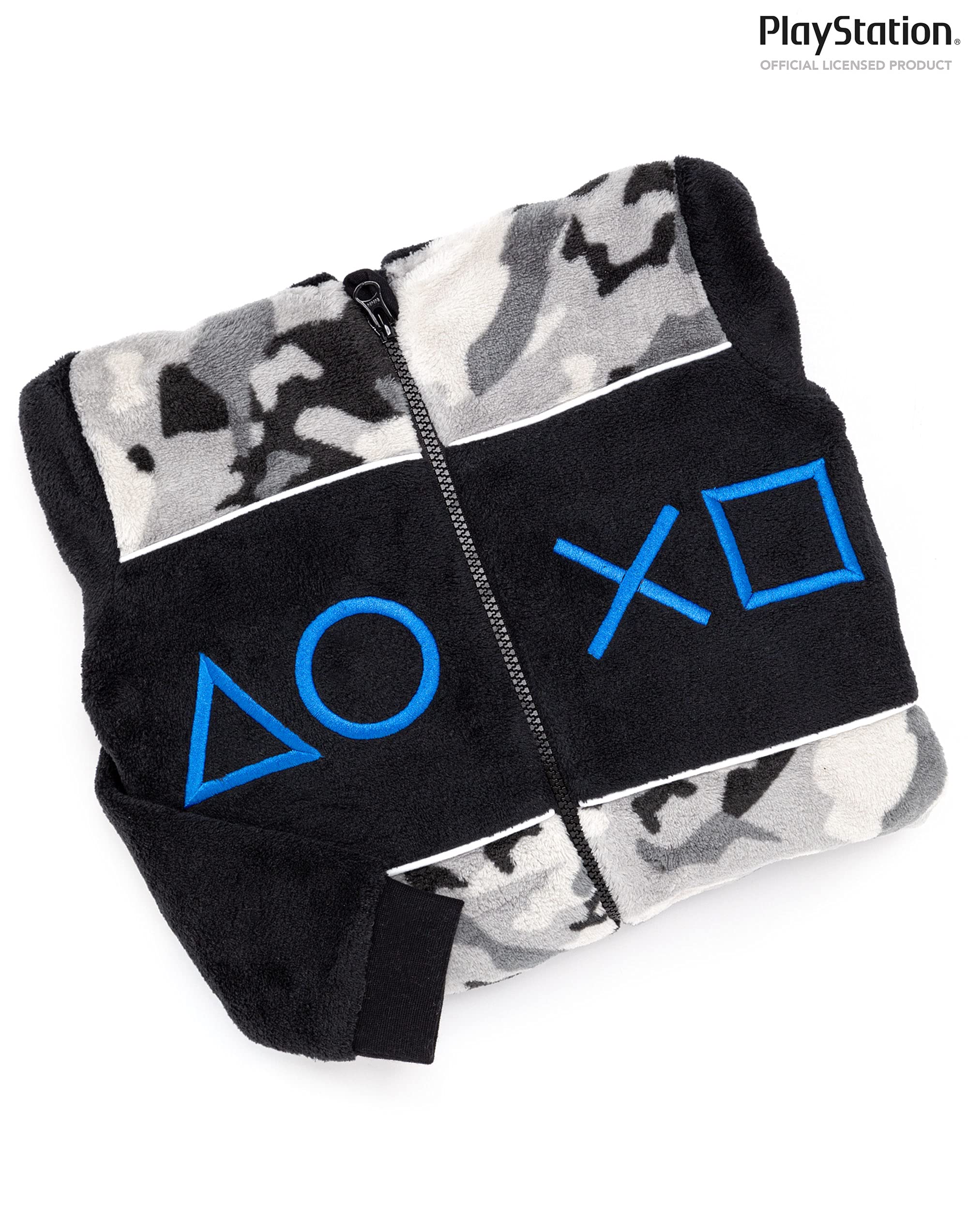 PlayStation Camo Onesie for Boys - All-in-One Gaming Pajamas with Hood | Comfortable Sleepwear for Kids & Video Game Lovers | Perfect for Sleepovers, Gaming Nights & Cosplay