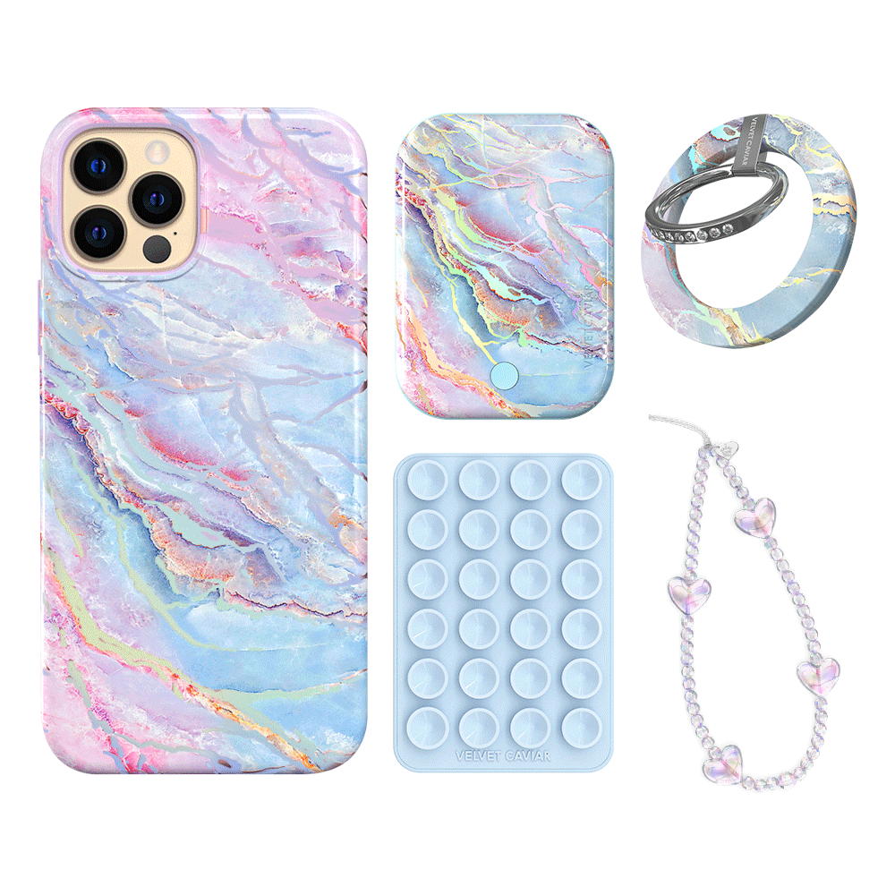 Holo Moonstone iPhone Case with Grip - Stylish & Protective Phone Cover for iPhone 13/14/15 - Perfect for Everyday Use, Travel & Outdoor Activities