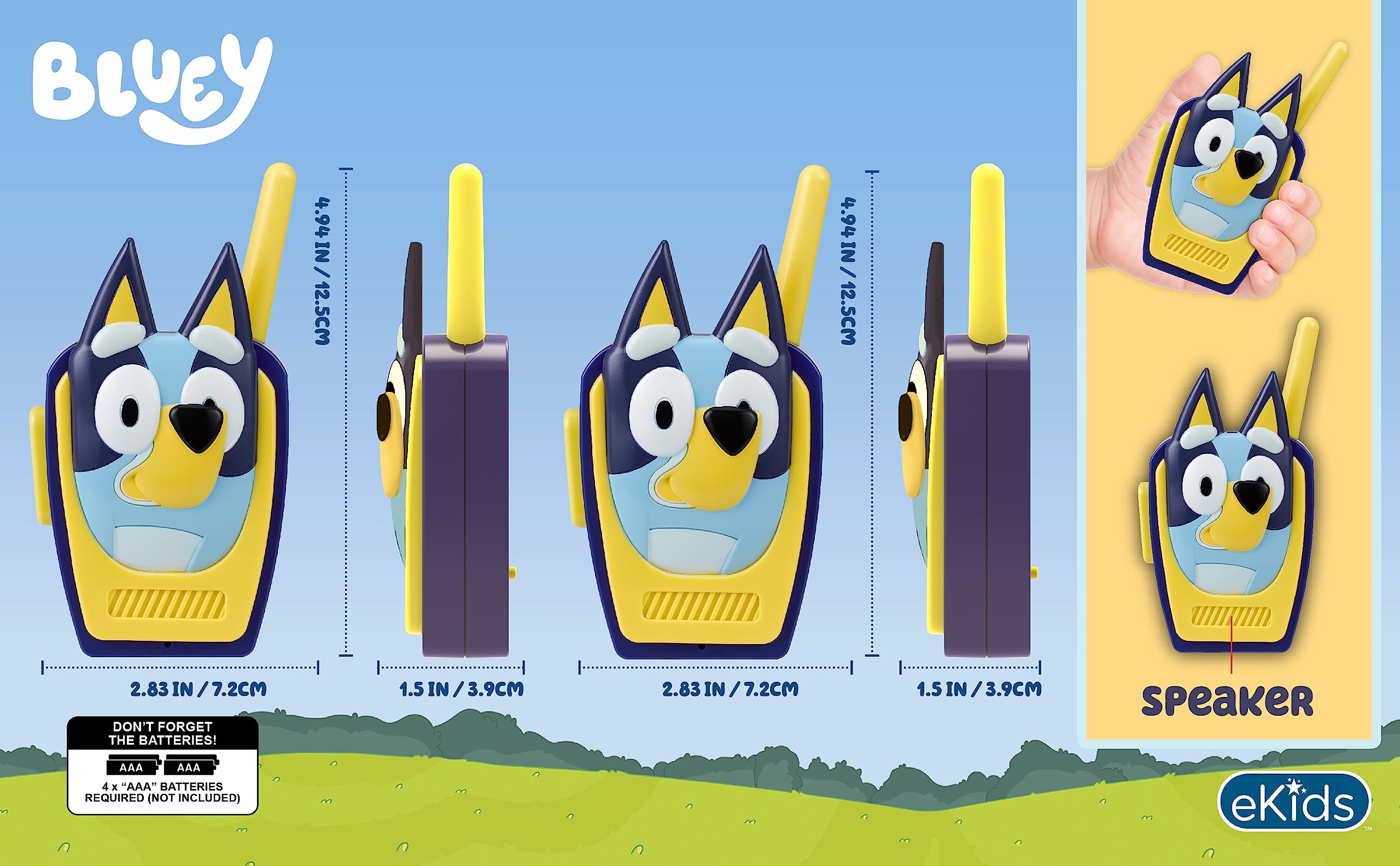 Bluey Toy Walkie Talkies for Kids - Interactive Walkie Talkie Set for Toddlers & Children | Perfect for Outdoor Adventures, Pretend Play & Family Bonding