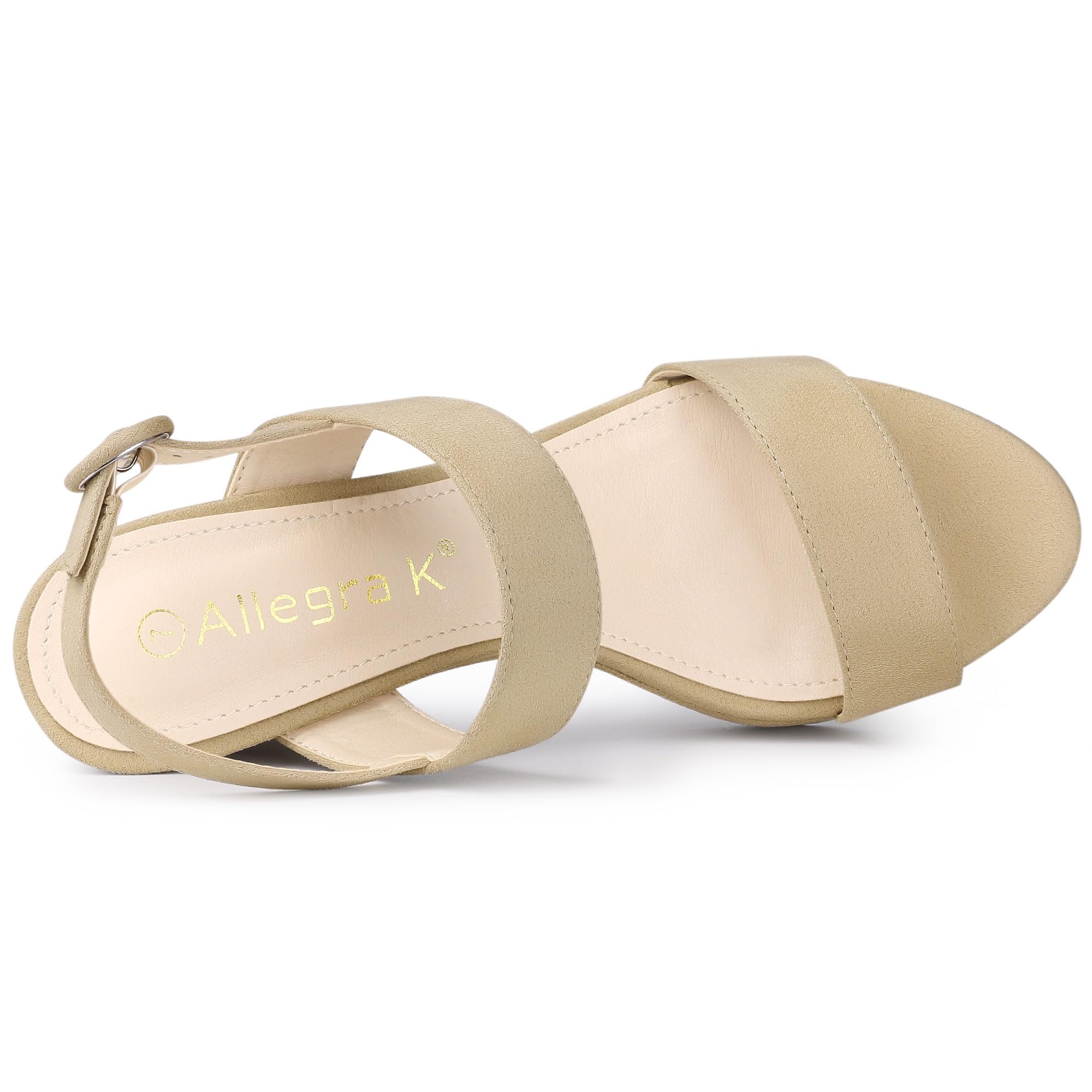Allegra K Women's Chunky High Heel Slingback Platform Sandals - Comfortable Dressy Shoes for Parties, Weddings & Night Out