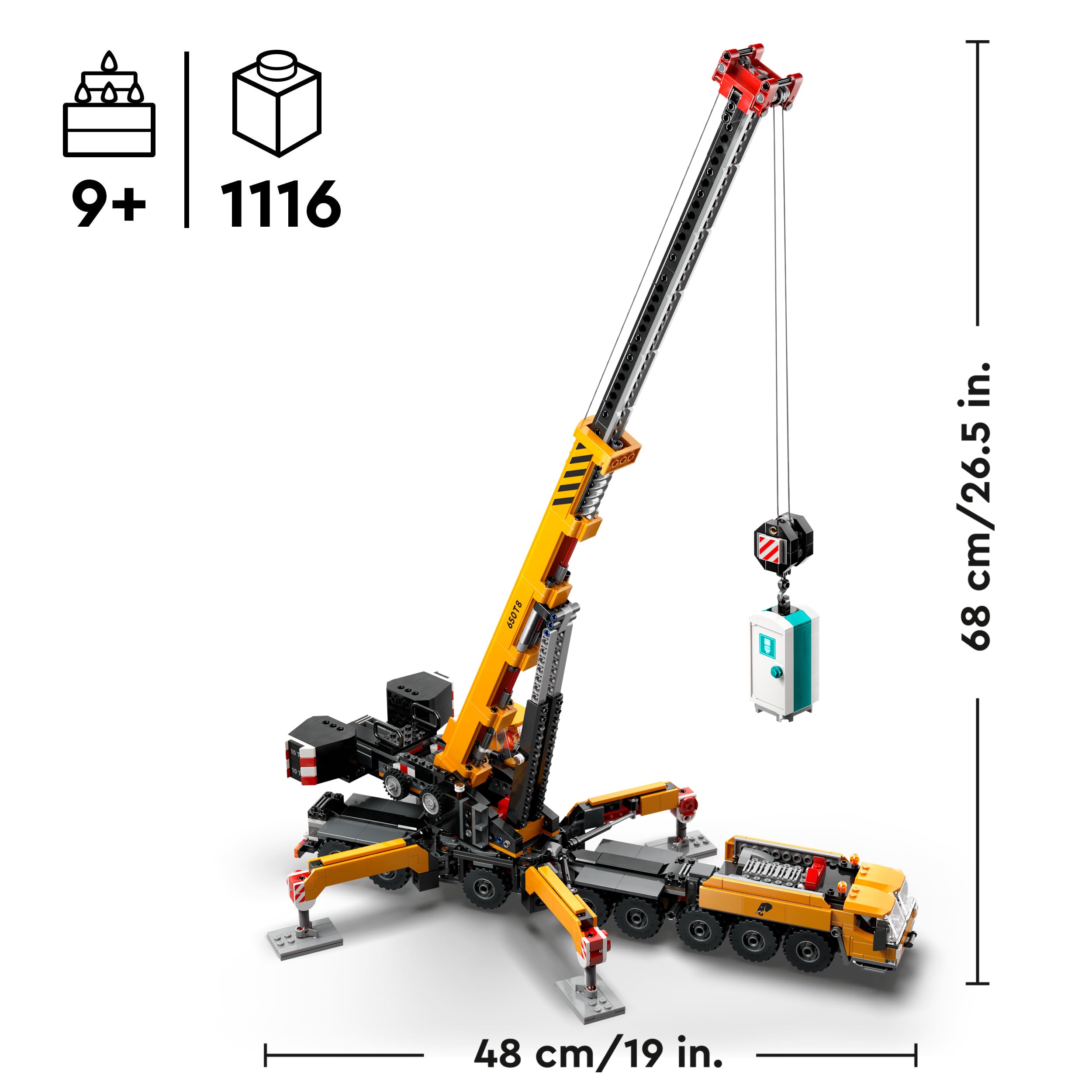 LEGO City Construction Crane & Excavator Set (60409 & 60420) - Mobile Crane & Tracked Digger Building Toy for Kids Ages 9+ - Creative Construction Playset for STEM Learning & Pretend Play