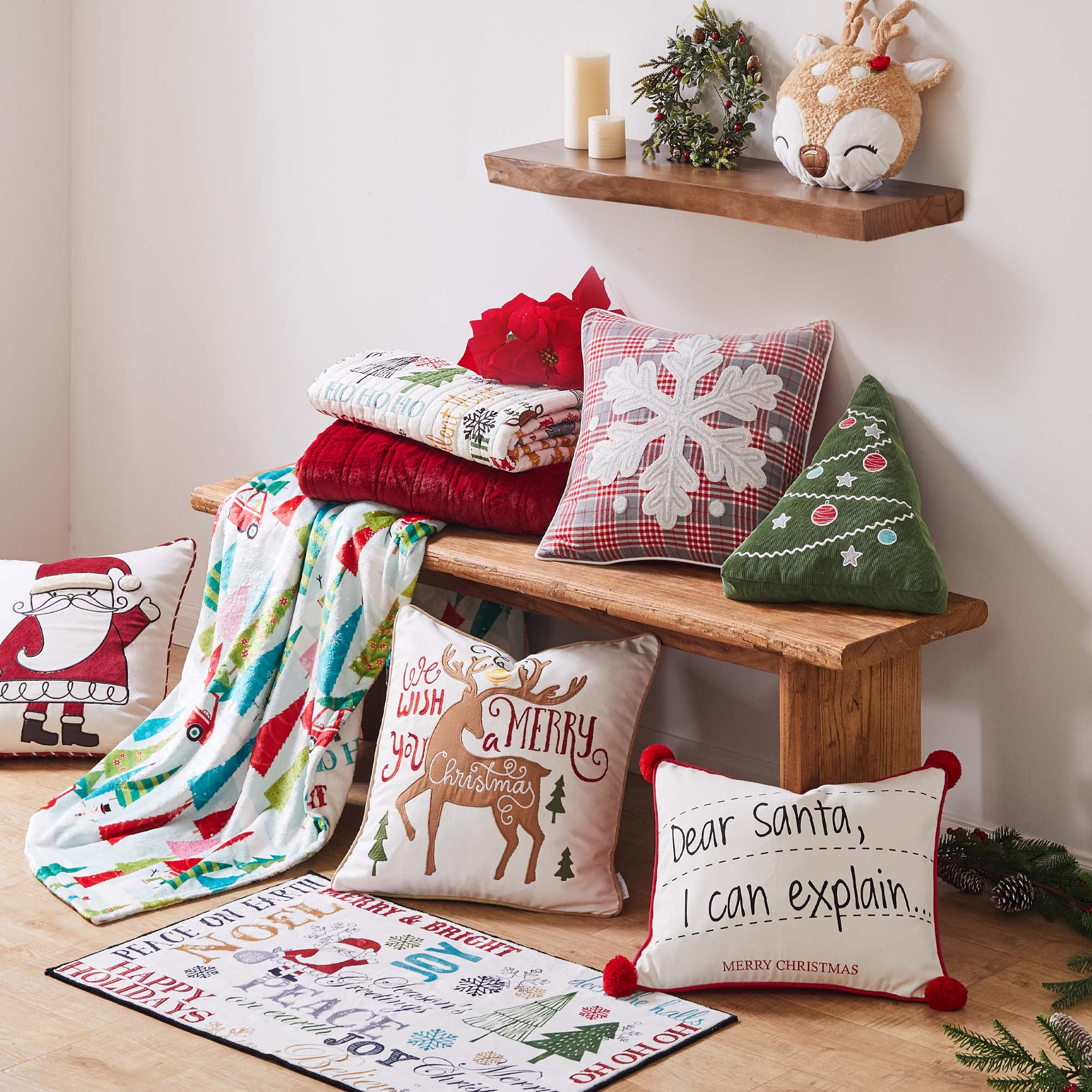 Winterland Snowflake Pillow - Soft Fluffy Decorative Throw Pillow for Couch, Bed, Sofa - Perfect for Christmas, Winter Home Decor & Cozy Living Room Accent