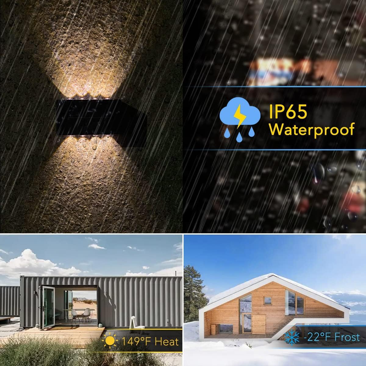 Solar Powered Outdoor Fence Lights - Waterproof Wall Sconce Up Down Lighting with Dusk to Dawn Sensor (6 Pack Warm White) - Perfect for Deck, Yard, Pathway, Porch, Stair, Garage & Landscape Lighting