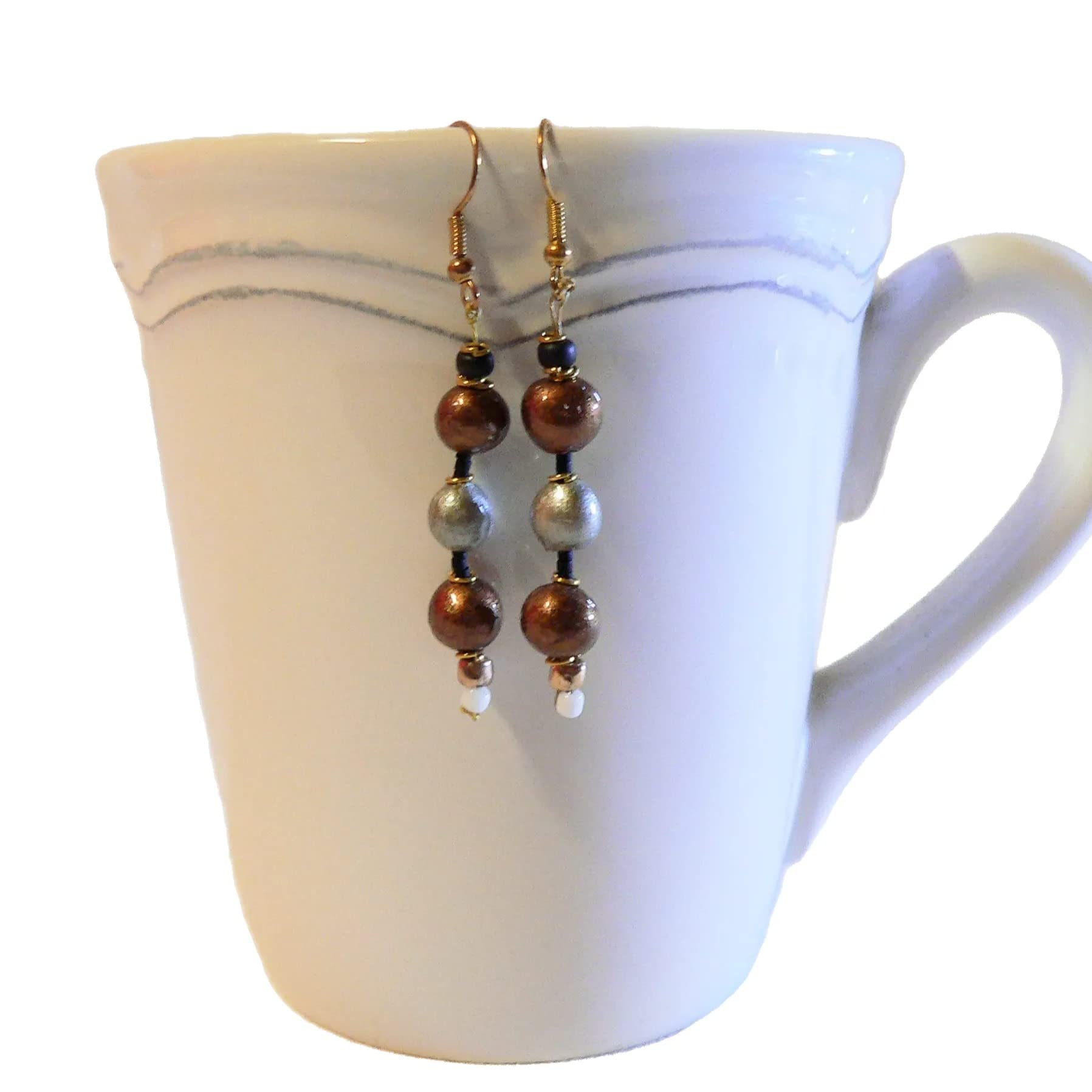 Stylish Ceramic Earrings for Women - Iridescent Brown Lovely Collection | Perfect for Casual Wear, Parties & Gift Giving