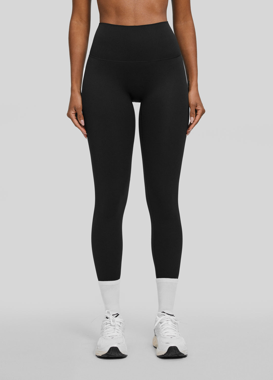 Jet Black High Waist Leggings for Women - Comfortable & Stretchy Workout Yoga Pants - Perfect for Gym, Running, and Lounge Wear